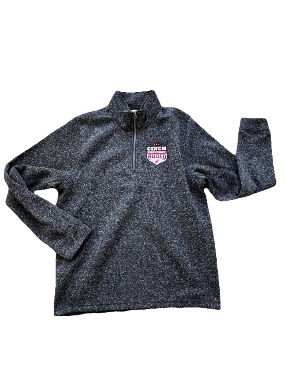 Cinch World’s Toughest Rodeo 1/4 Zip Sweater Fleece Lined Pullover Men Large